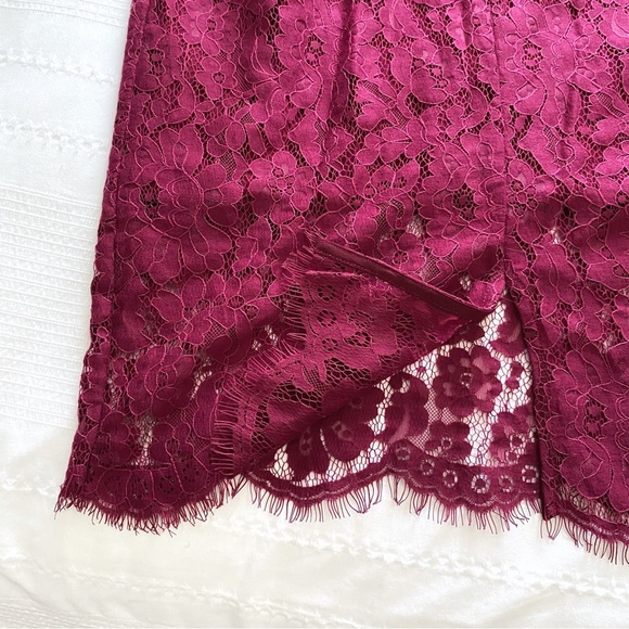 KEEPSAKE SAME LOVE DARK PINK SLEEVELESS LACE COCKTAIL MIDI DRESS - M - Picture 10 of 11